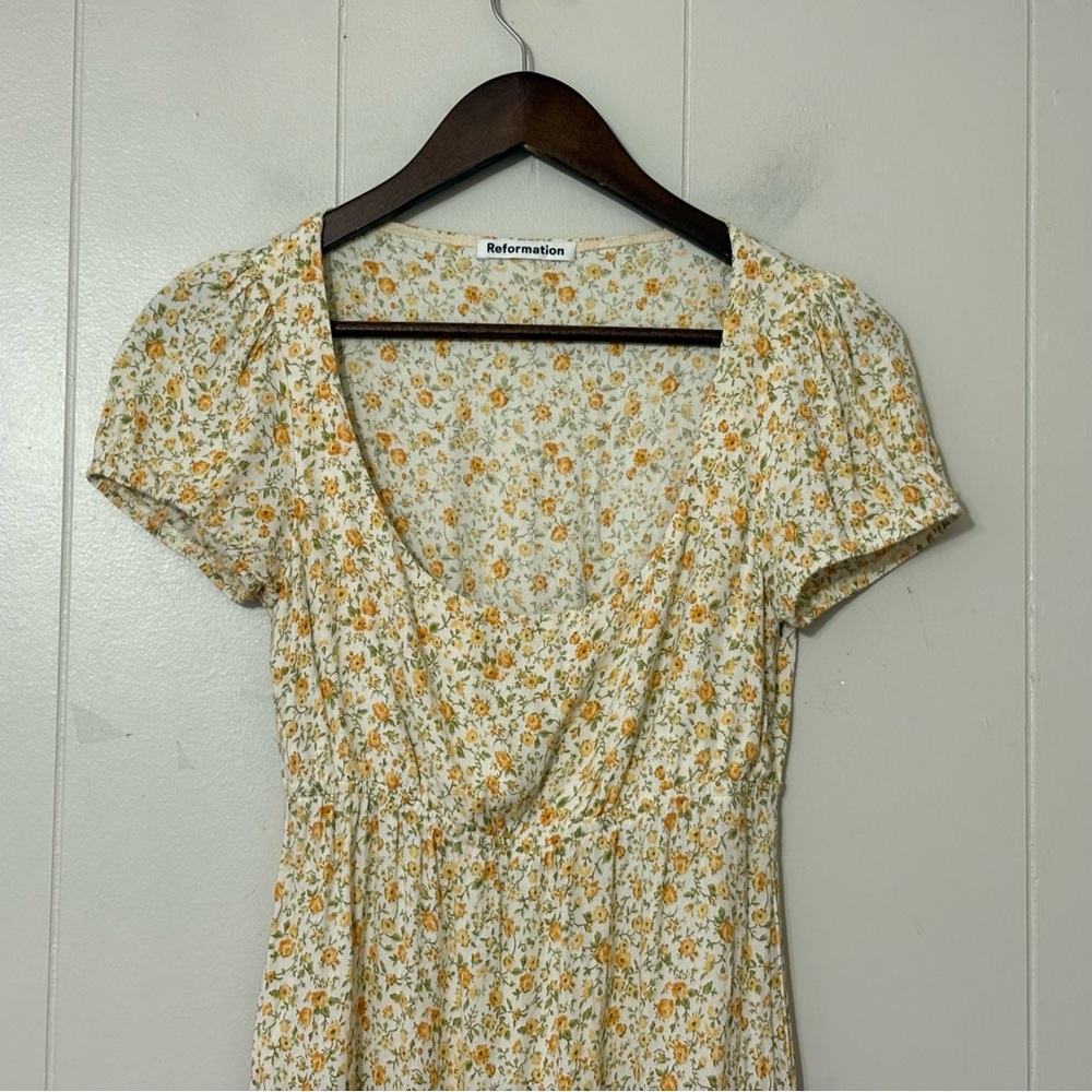Reformation Zello Dress Lima Floral XS Puff Sleeve Mini Cottagecore Summer - Picture 5 of 12